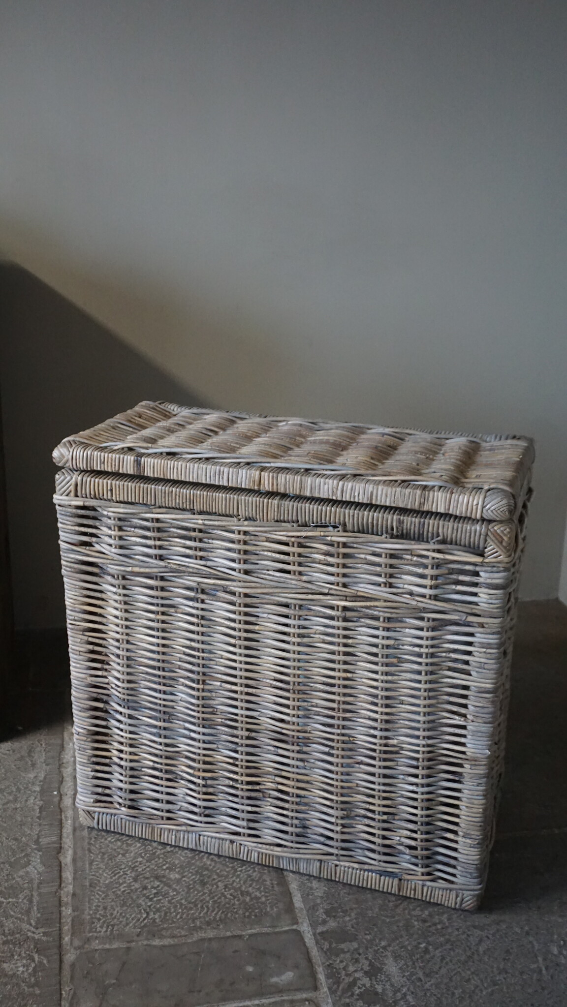 Rene Houtman Wasmand Rotan/Riet | Dubbel | Grijs | H68 x B68 x D33 cm