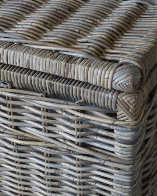 Rene Houtman Wasmand Rotan/Riet | Dubbel | Grijs | H68 x B68 x D33 cm