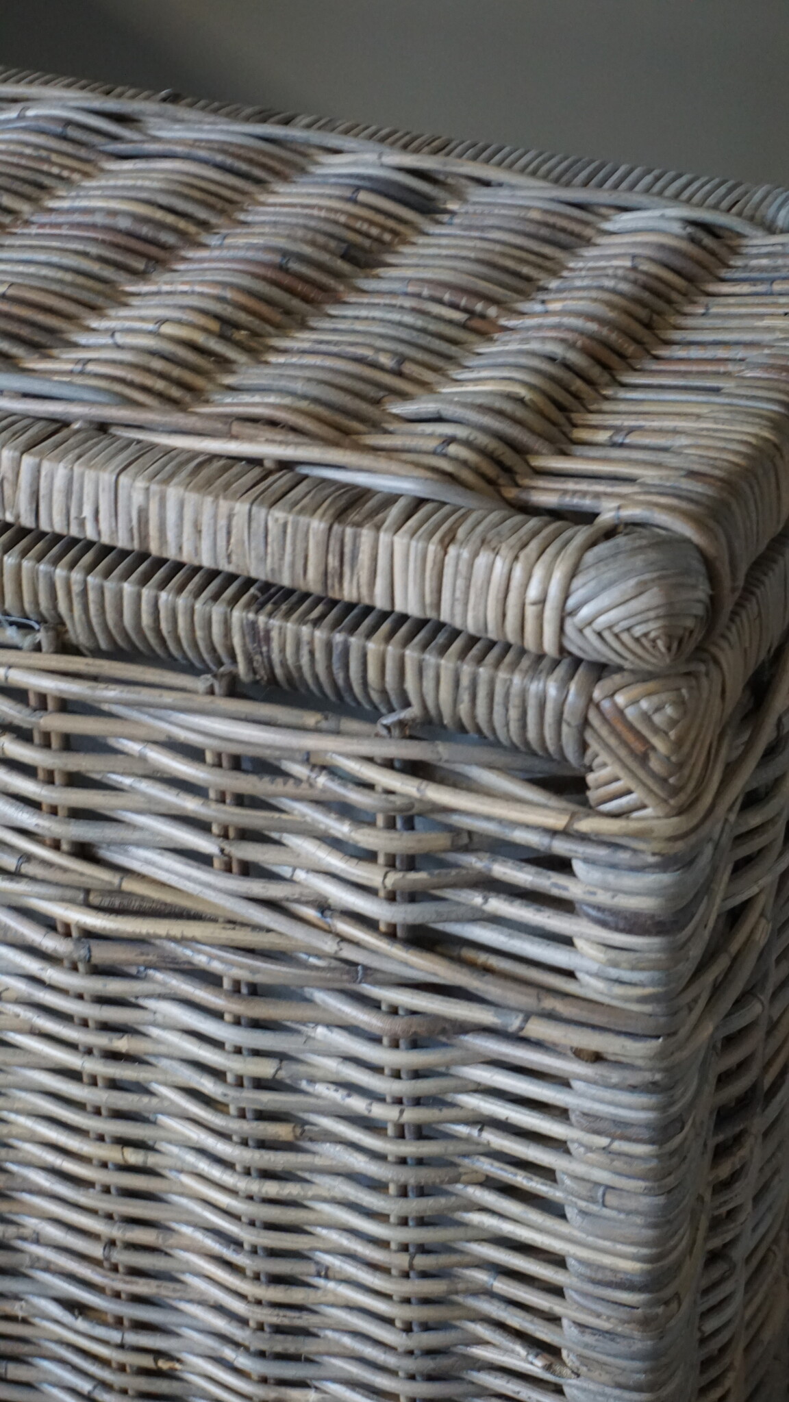 Rene Houtman Wasmand Rotan/Riet | Dubbel | Grijs | H68 x B68 x D33 cm