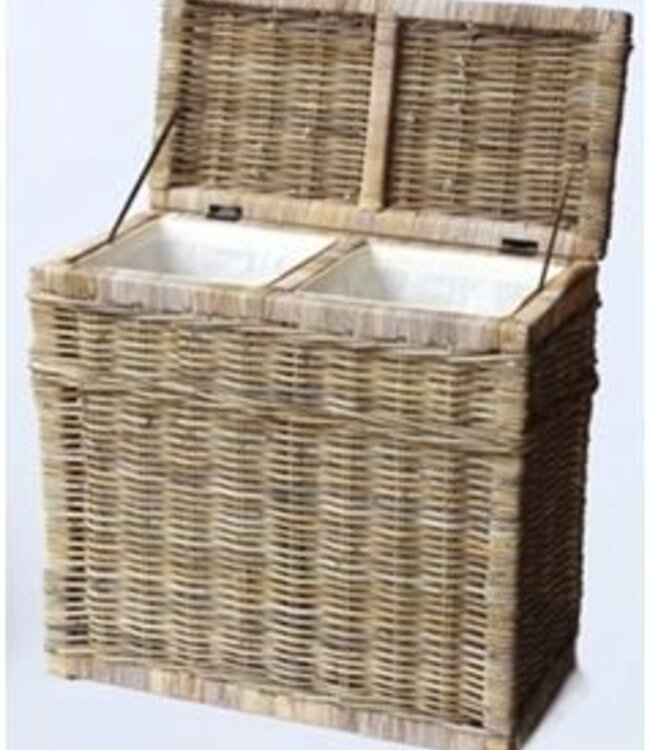 Rene Houtman Wasmand Rotan/Riet | Dubbel | Grijs | H68 x B68 x D33 cm