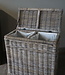 Rene Houtman Wasmand Rotan/Riet | Dubbel | Grijs | H68 x B68 x D33 cm