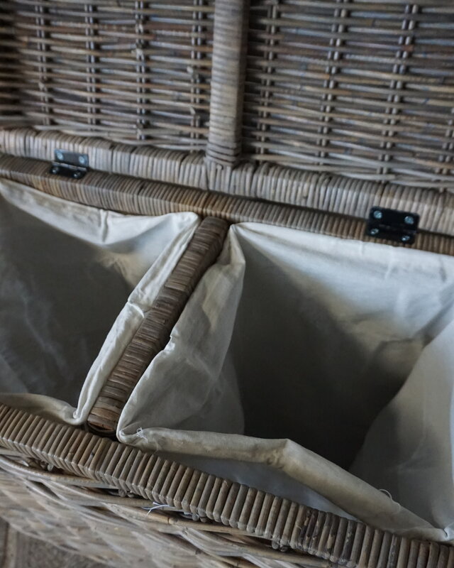 Rene Houtman Wasmand Rotan/Riet | Dubbel | Grijs | H68 x B68 x D33 cm
