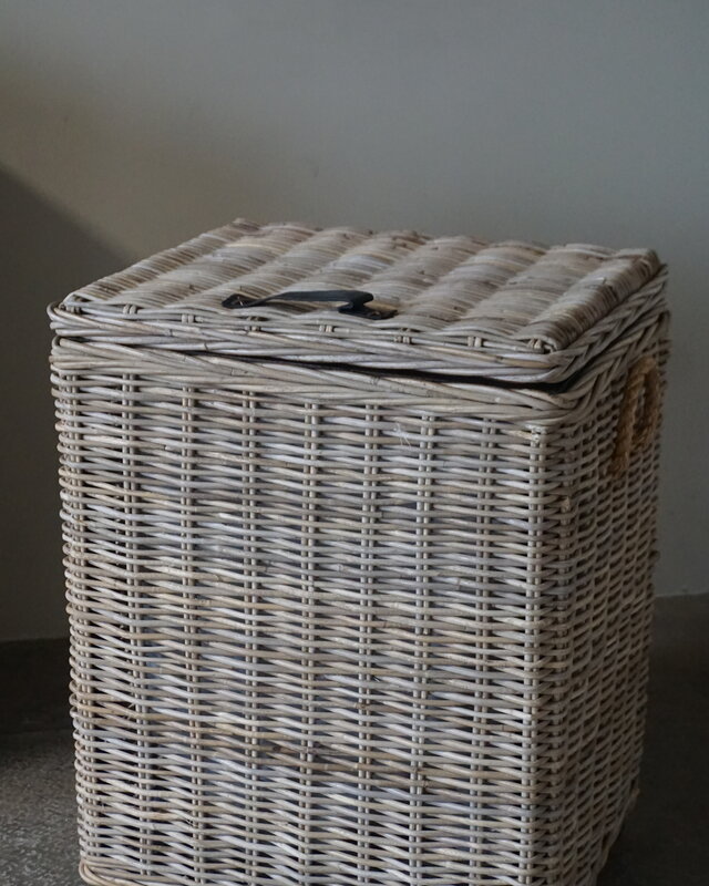 Rene Houtman Wasmand Rotan/Riet | Rechthoekig | Grijs | H70 x B54 x D44 cm