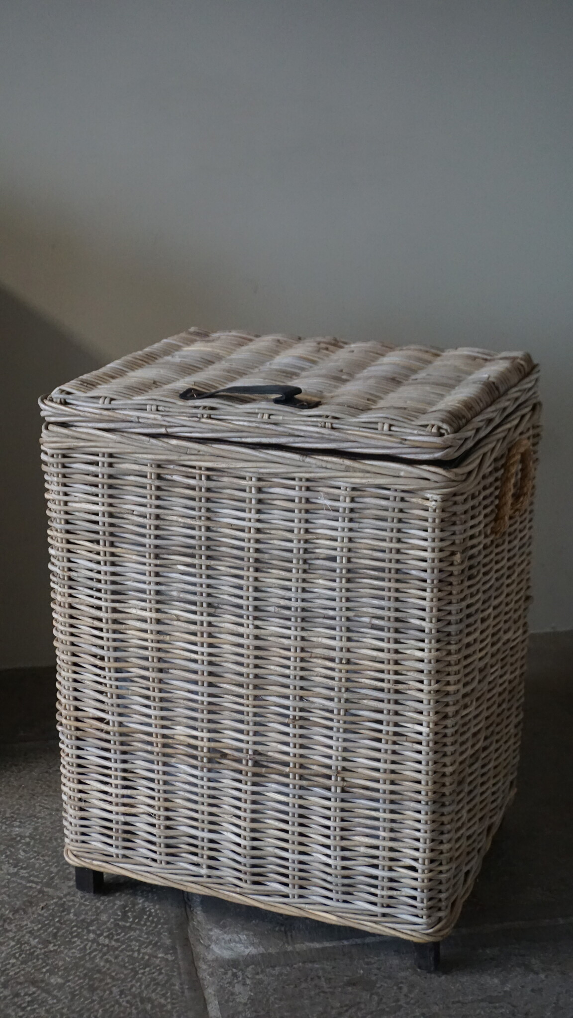 Rene Houtman Wasmand Rotan/Riet | Rechthoekig | Grijs | H70 x B54 x D44 cm