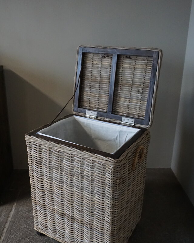 Rene Houtman Wasmand Rotan/Riet | Rechthoekig | Grijs | H70 x B54 x D44 cm