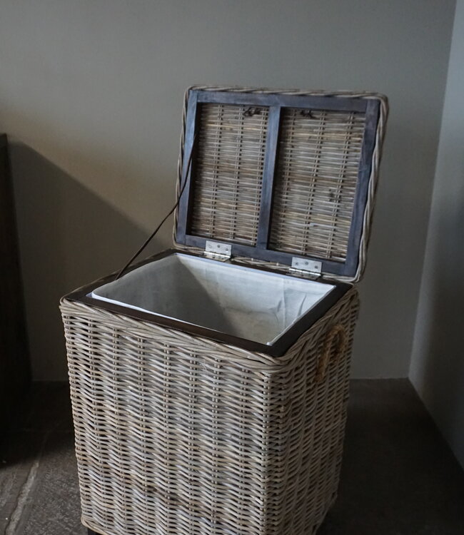 Rene Houtman Wasmand Rotan/Riet | Rechthoekig | Grijs | H70 x B54 x D44 cm
