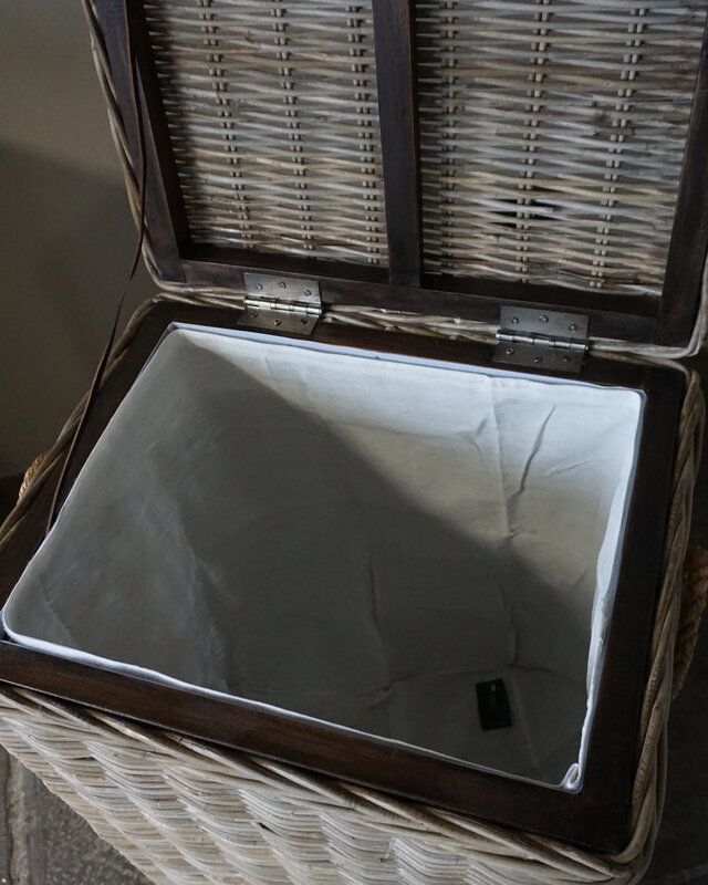 Rene Houtman Wasmand Rotan/Riet | Rechthoekig | Grijs | H70 x B54 x D44 cm