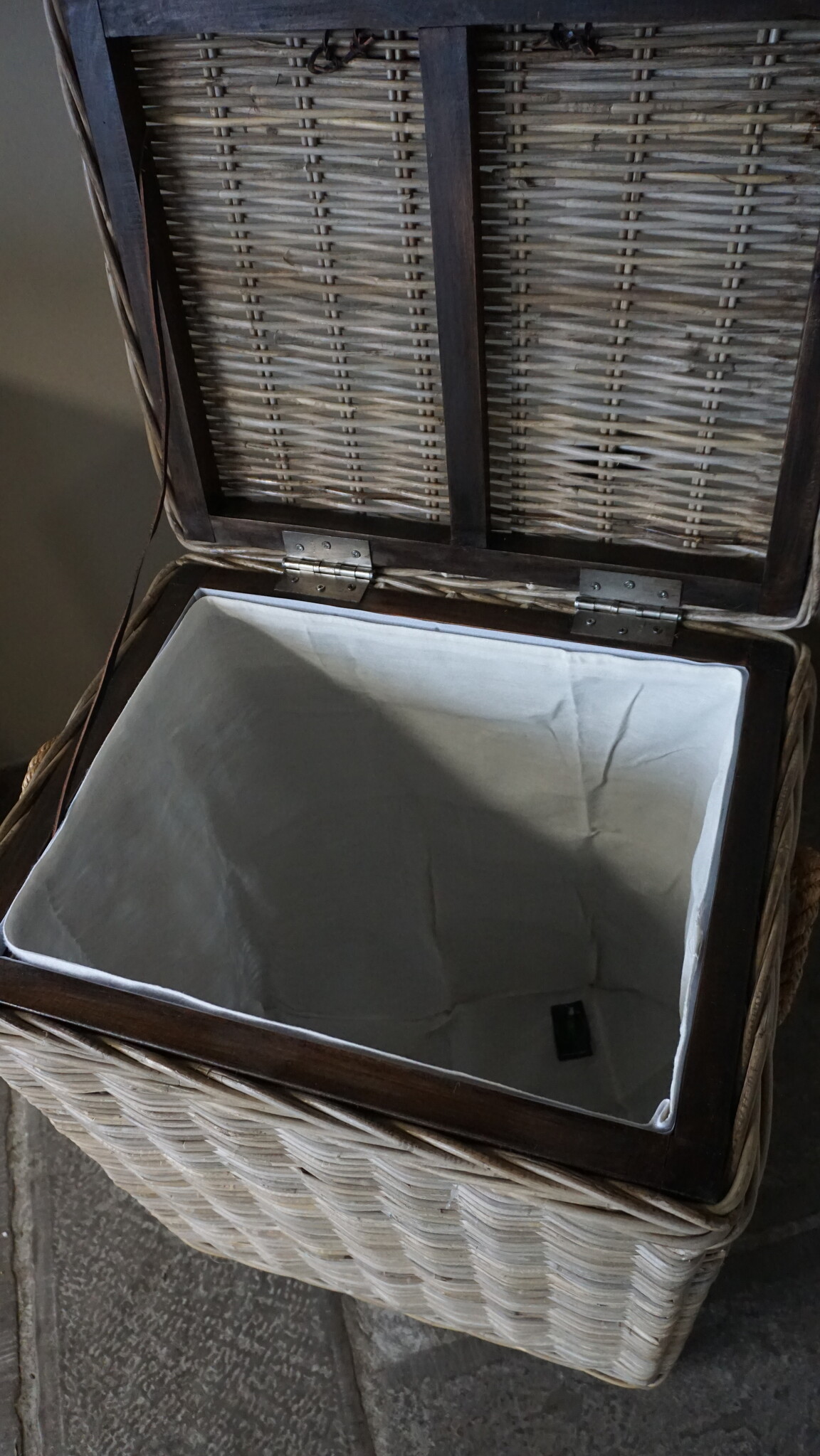 Rene Houtman Wasmand Rotan/Riet | Rechthoekig | Grijs | H70 x B54 x D44 cm