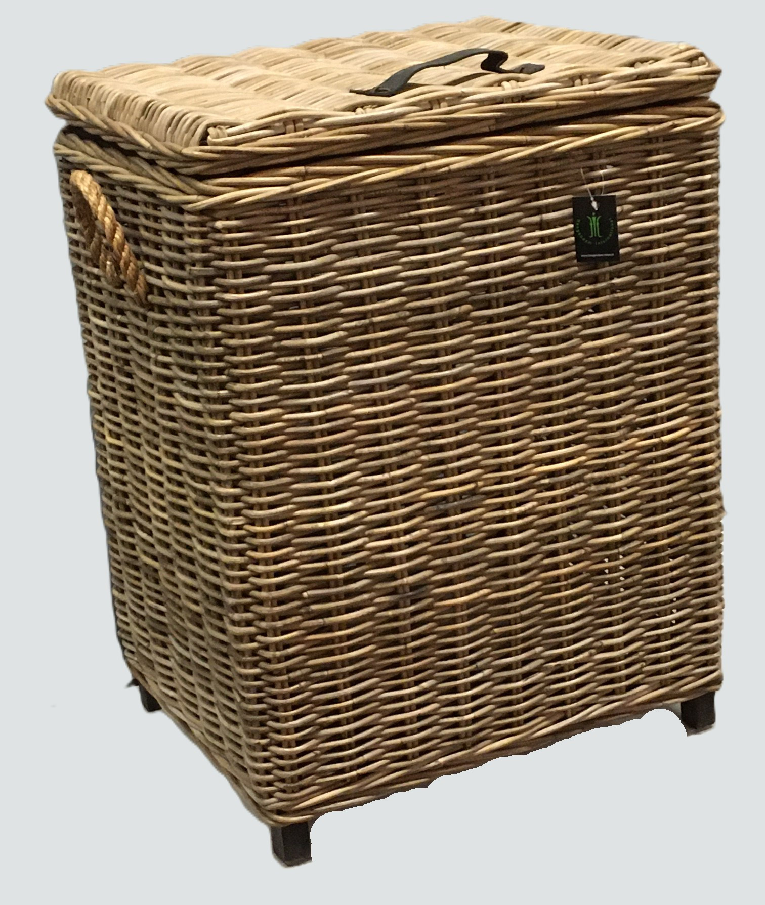 Rene Houtman Wasmand Rotan/Riet | Rechthoekig | Grijs | H70 x B54 x D44 cm
