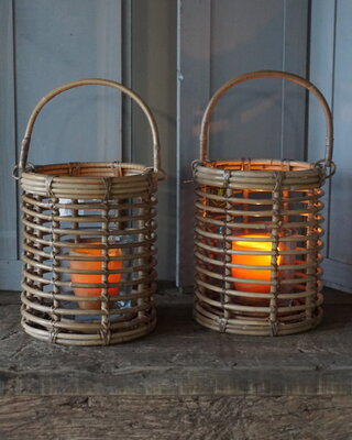 Rene Houtman Windlicht Hurricane | Rotan | Grijs | H25 x D21 cm