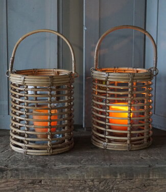 Rene Houtman Windlicht Hurricane | Rotan | Grijs | H25 x D21 cm