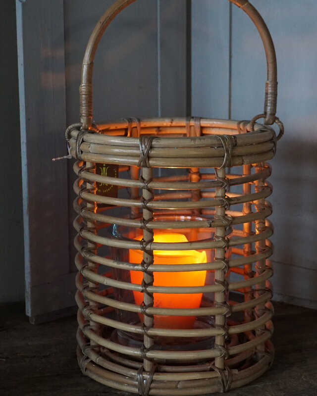 Rene Houtman Windlicht Hurricane | Rotan | Grijs | H25 x D21 cm