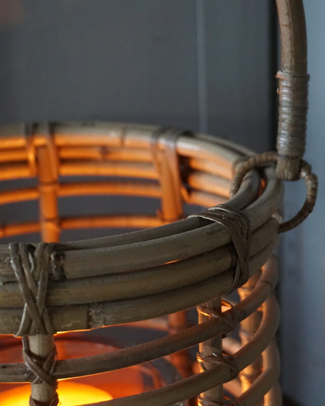 Rene Houtman Windlicht Hurricane | Rotan | Grijs | H25 x D21 cm