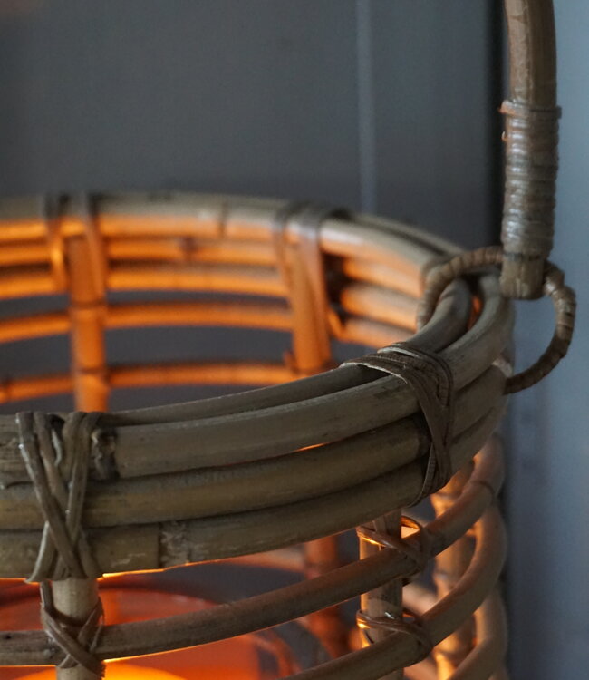 Rene Houtman Windlicht Hurricane | Rotan | Grijs | H25 x D21 cm
