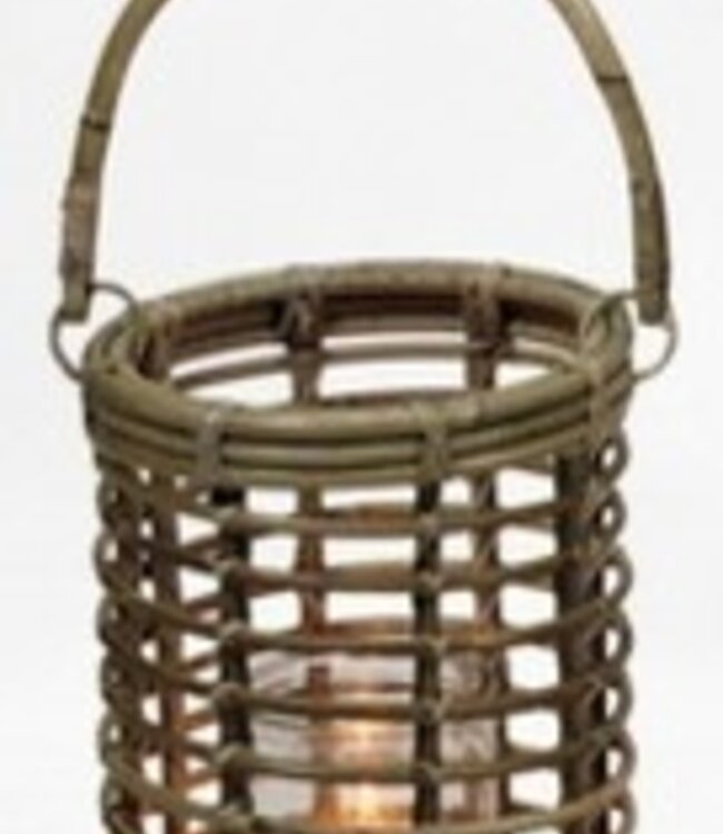 Rene Houtman Windlicht Hurricane | Rotan | Grijs | H25 x D21 cm