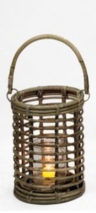 Rene Houtman Windlicht Hurricane | Rotan | Grijs | H25 x D21 cm