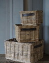 Rene Houtman Set Van 3 Manden | Rotan | Lederen Handvaten