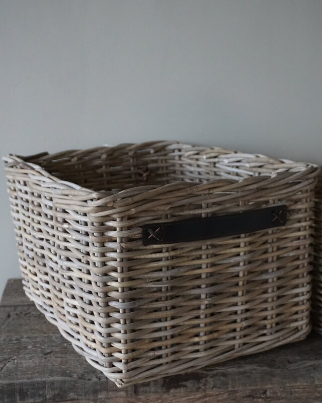 Rene Houtman Set Van 3 Manden | Rotan | Lederen Handvaten