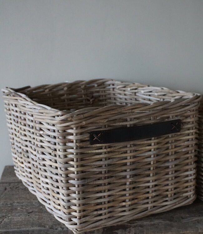 Rene Houtman Set Van 3 Manden | Rotan | Lederen Handvaten