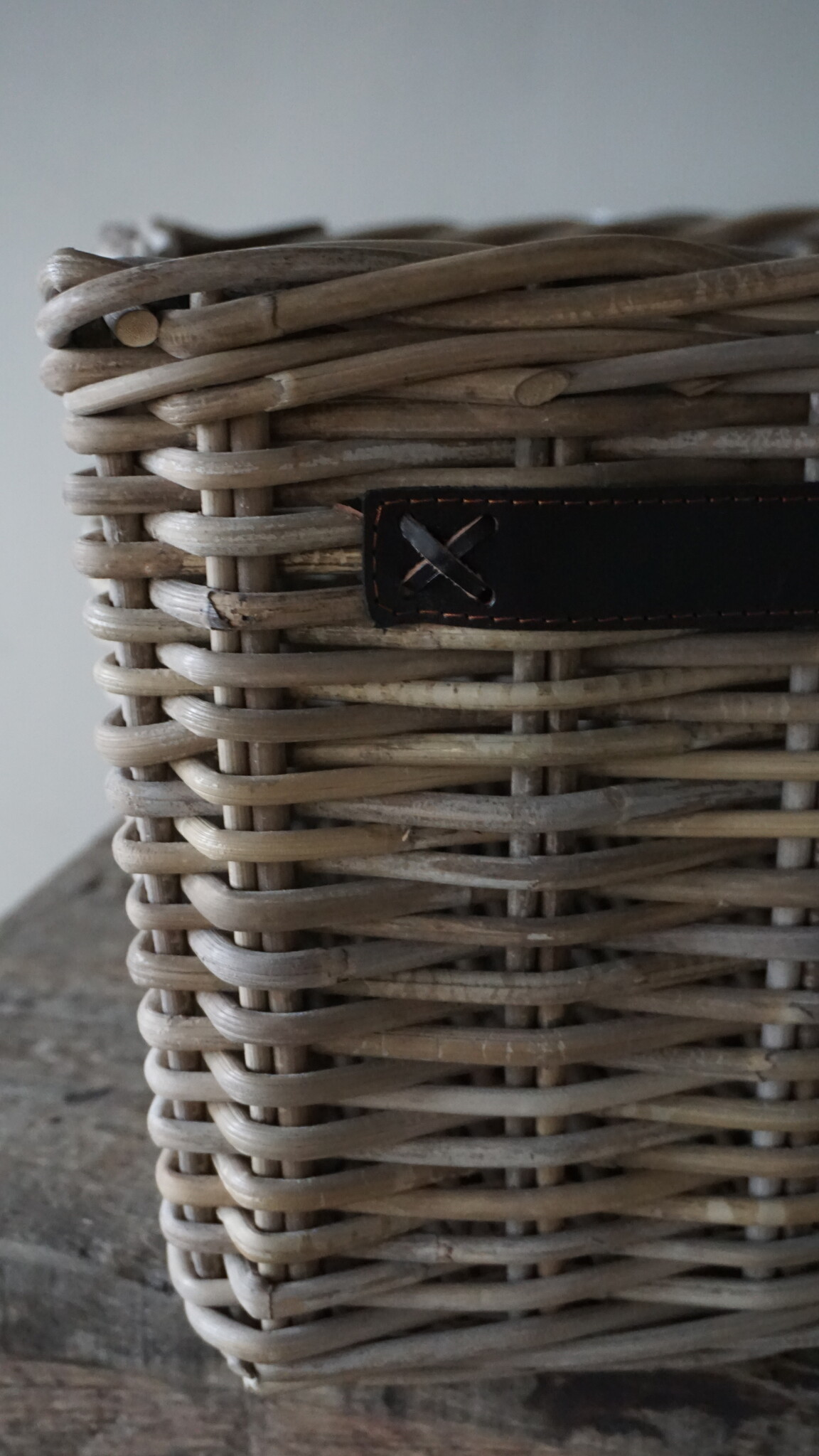Rene Houtman Set Van 3 Manden | Rotan | Lederen Handvaten