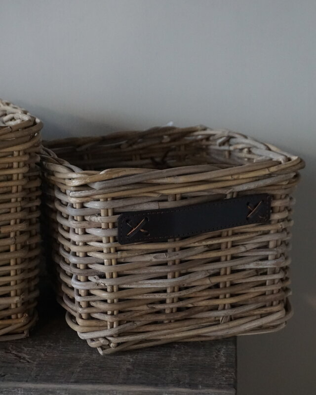 Rene Houtman Set Van 3 Manden | Rotan | Lederen Handvaten