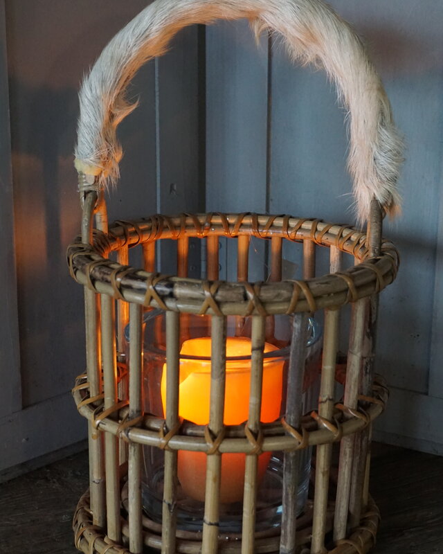 Rene Houtman Windlicht | Rotan | Geitenvacht | H20 x D20 cm