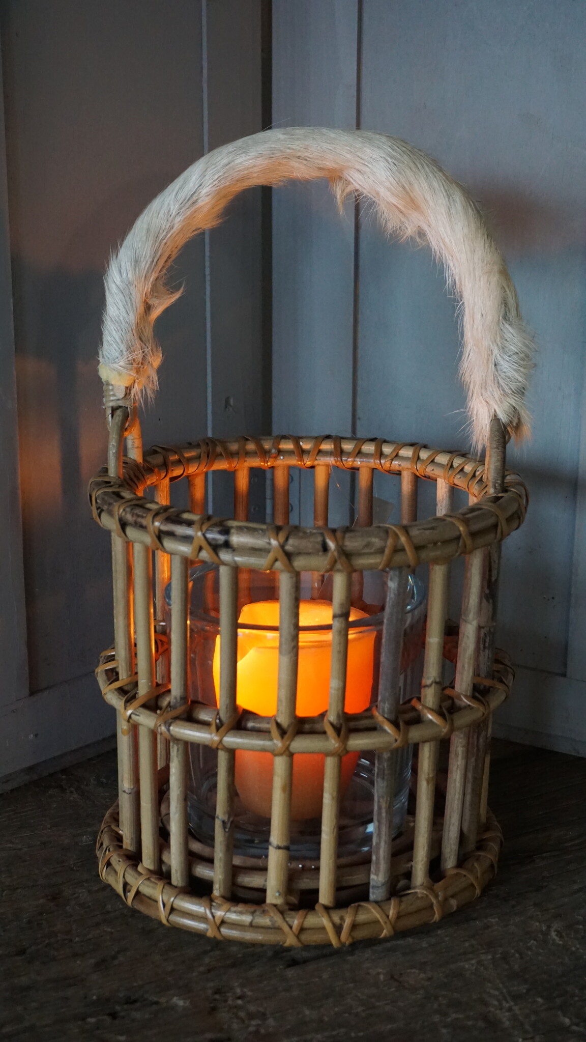Rene Houtman Windlicht | Rotan | Geitenvacht | H20 x D20 cm