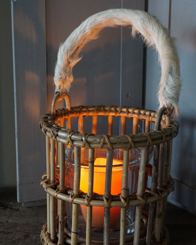 Rene Houtman Windlicht | Rotan | Geitenvacht | H20 x D20 cm