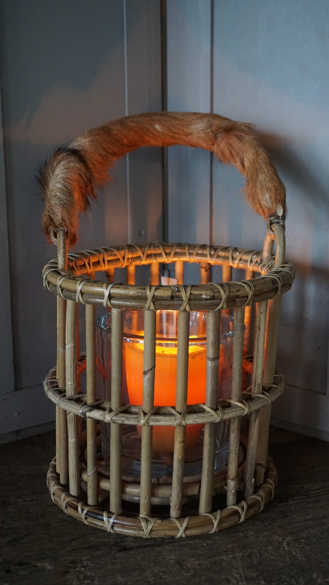 Rene Houtman Windlicht | Rotan | Geitenvacht | H20 x D20 cm