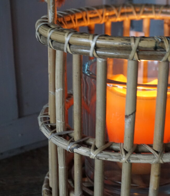 Rene Houtman Windlicht | Rotan | Geitenvacht | H20 x D20 cm