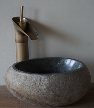 Rene Houtman Kleine Stenen Waskom + Spoelgat | H14 x B30 x D23 cm