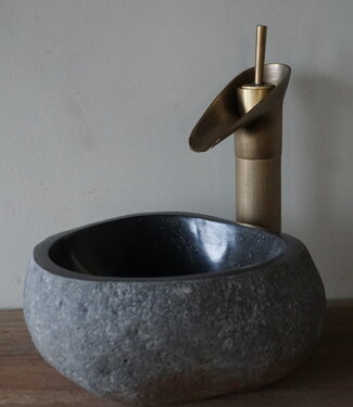 Rene Houtman Kleine Stenen Waskom + Spoelgat | H13 x B28 x D26 cm