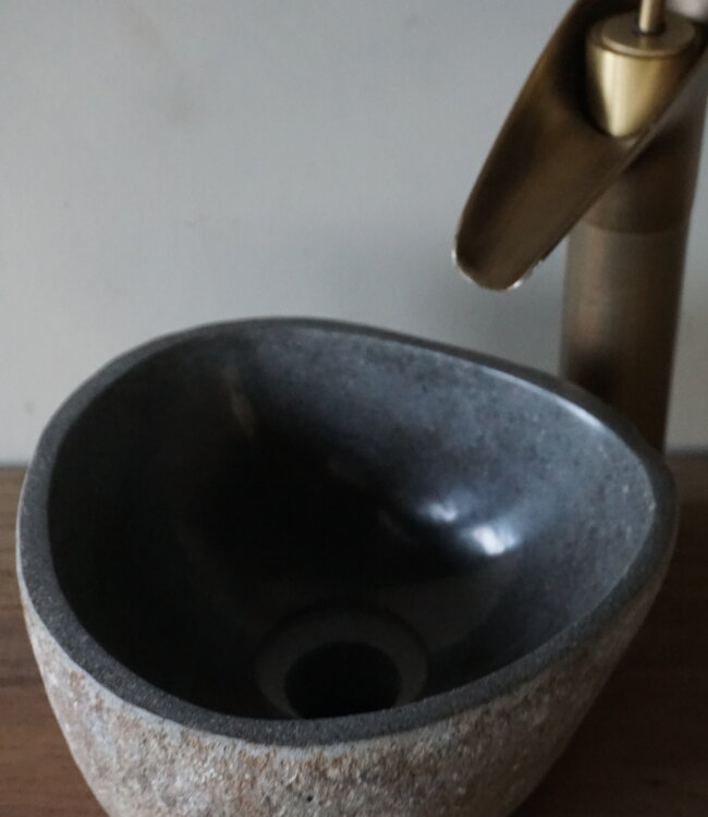 Rene Houtman Kleine Stenen Waskom + Spoelgat | H13 x B24 x D23 cm