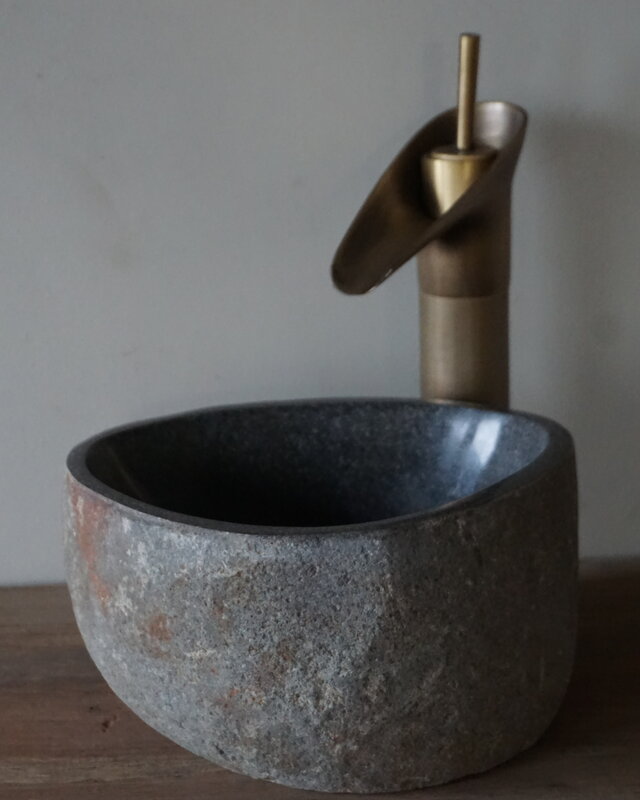 Rene Houtman Kleine Stenen Waskom + Spoelgat | H13 x B25 x D21 cm