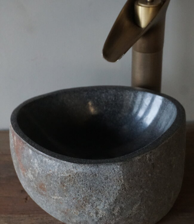 Rene Houtman Kleine Stenen Waskom + Spoelgat | H13 x B25 x D21 cm