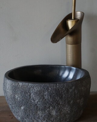 Rene Houtman Kleine Stenen Waskom + Spoelgat | H13 x B25 x D20 cm