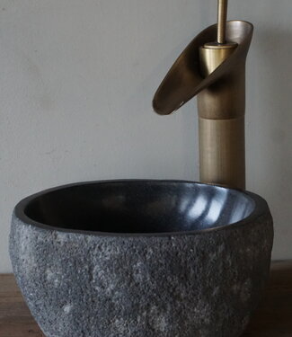 Rene Houtman Kleine Stenen Waskom + Spoelgat | H13 x B25 x D20 cm