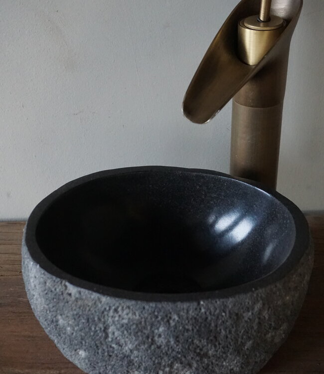 Rene Houtman Kleine Stenen Waskom + Spoelgat | H13 x B25 x D20 cm