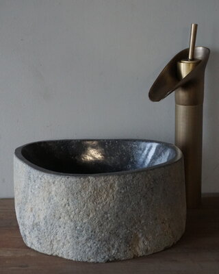 Rene Houtman Kleine Stenen Waskom + Spoelgat | H13 x B26 x D21 cm