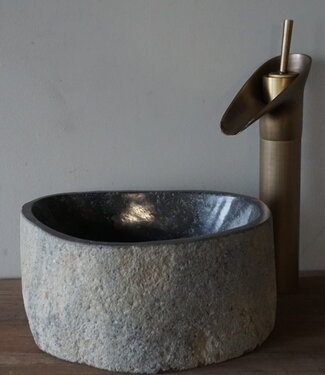 Rene Houtman Kleine Stenen Waskom + Spoelgat | H13 x B26 x D21 cm