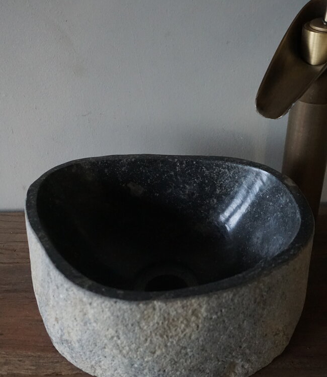 Rene Houtman Kleine Stenen Waskom + Spoelgat | H13 x B26 x D21 cm