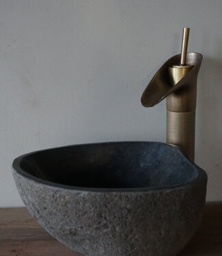 Rene Houtman Kleine Stenen Waskom + Spoelgat | H13 x B27 x D21 cm