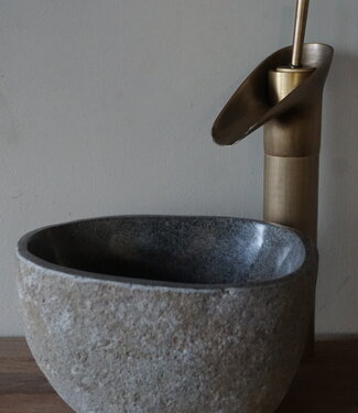 Rene Houtman Kleine Stenen Waskom + Spoelgat | H13 x B23 x D19 cm