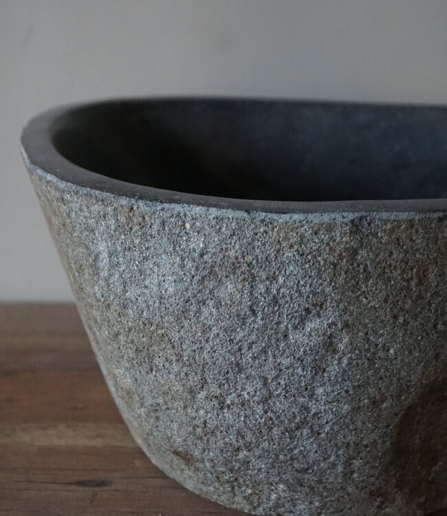 Rene Houtman Medium Stenen Waskom + Spoelgat | H16 x B38 x D32 cm