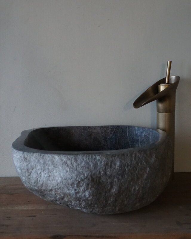 Rene Houtman Medium Stenen Waskom + Spoelgat | H15 x B37 x D33 cm