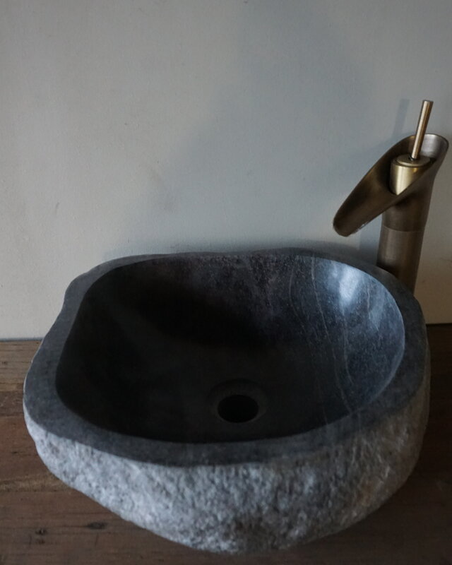 Rene Houtman Medium Stenen Waskom + Spoelgat | H15 x B37 x D33 cm