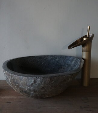 Rene Houtman Medium Stenen Waskom + Spoelgat | H15 x B38 x D38 cm