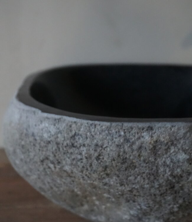 Rene Houtman Medium Stenen Waskom + Spoelgat | H16 x B39 x D38 cm