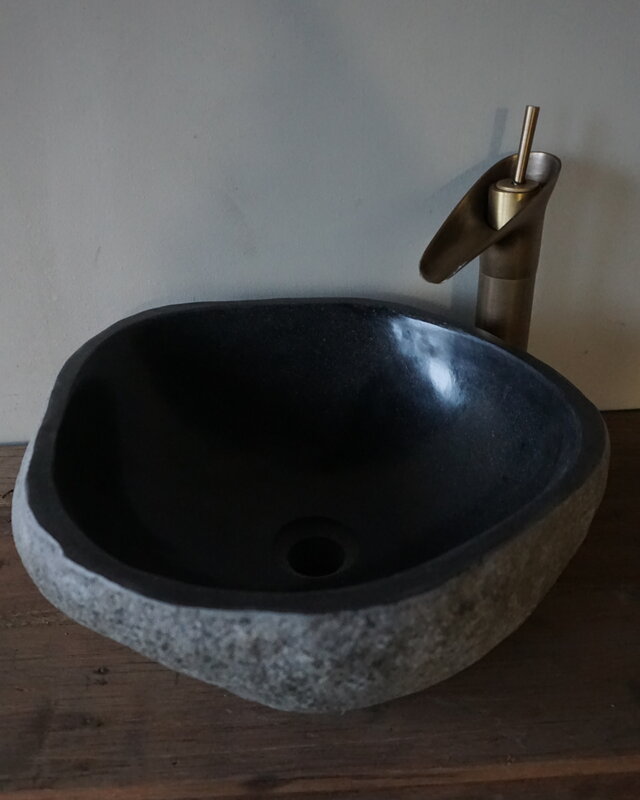 Rene Houtman Medium Stenen Waskom + Spoelgat | H16 x B39 x D38 cm
