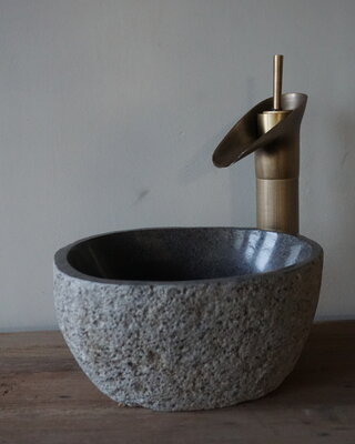Rene Houtman Kleine Stenen Waskom + Spoelgat | H13 x B25 x D23 cm